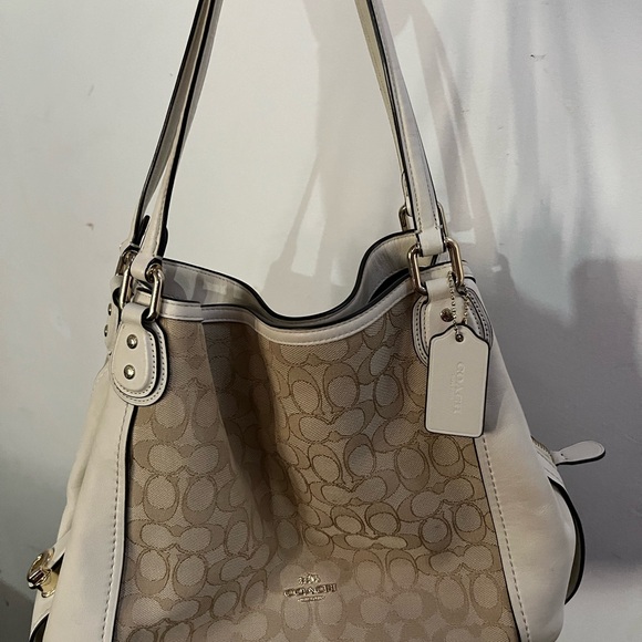 Coach Handbags - Coach Tan and Cream Shoulder Bag